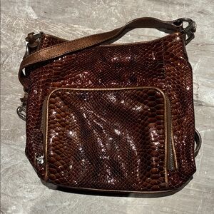 Brighton Brown Textured Shoulder Bag
